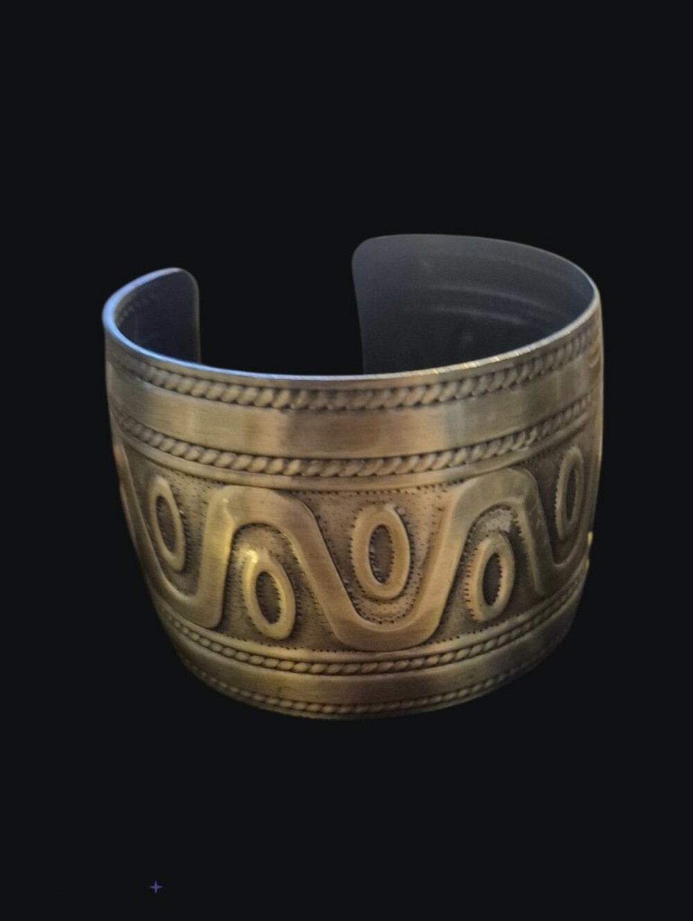 Men's Brass-Tone Etched Cuff Bracelet - Brass